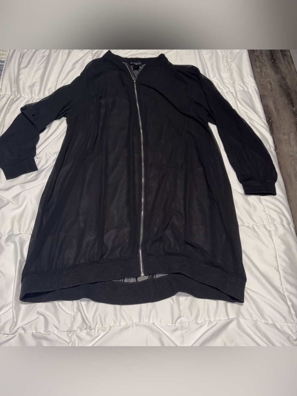 FASHION TO FIGURE BLACK LONG SLEEVE MESH DRESS 3X Swim Cover Up Sheer FTF f2f